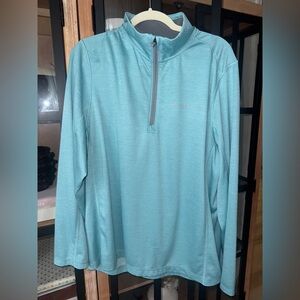 vineyard vines Sankaty Performance 1/4 Zip golf pullover turquoise long sleeve